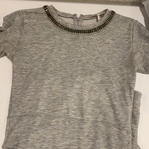 Maje cotton dress with embellished neckline